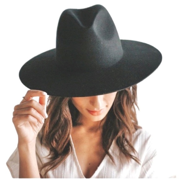 Dark gray wide brim wool blend fedora NWT - Picture 2 of 7